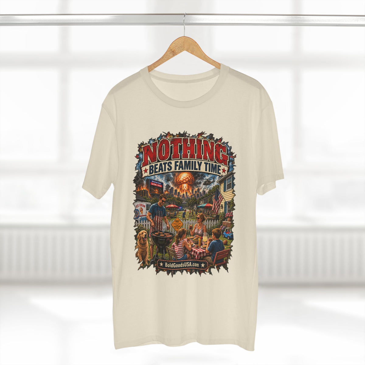 Nothing Beats Family Time – Satire Graphic T-Shirt | Front Print