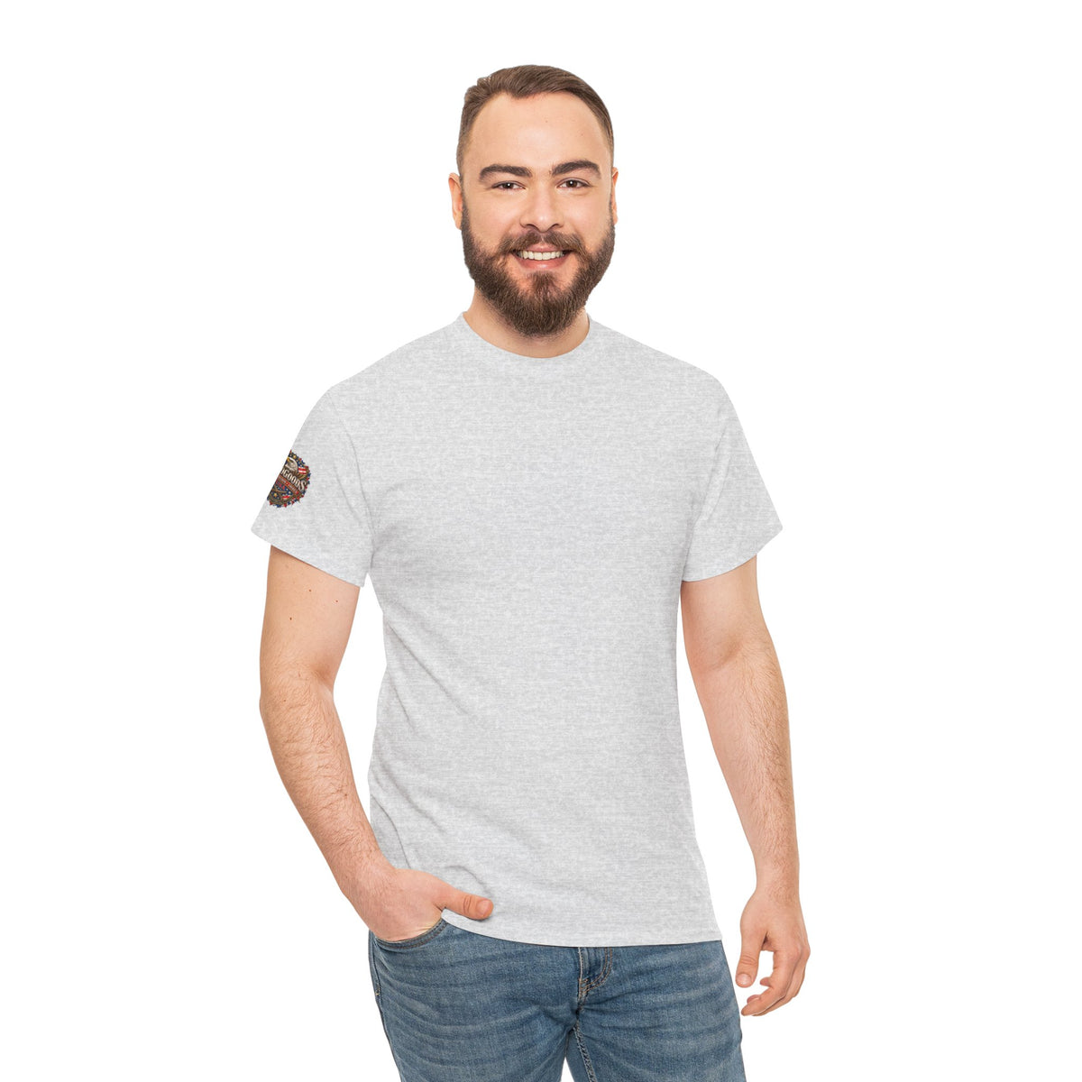 Faith, Freedom & Good Times – Men's Americana – Back Print + Sleeve Logo T-Shirt