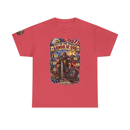 Armor of God – Christian Patriotic Graphic T-Shirt | Front Print + Sleeve Logo
