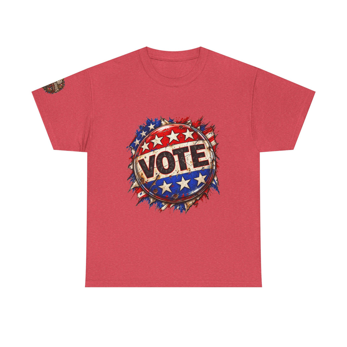 Vote Retro - Patriotic Graphic T-Shirt | Front Print + Sleeve Logo