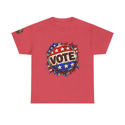Vote Retro - Patriotic Graphic T-Shirt | Front Print + Sleeve Logo