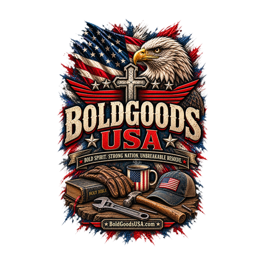 Boldgoods USA Eagle – Patriotic Graphic T-Shirt | Front Print + Sleeve Logo