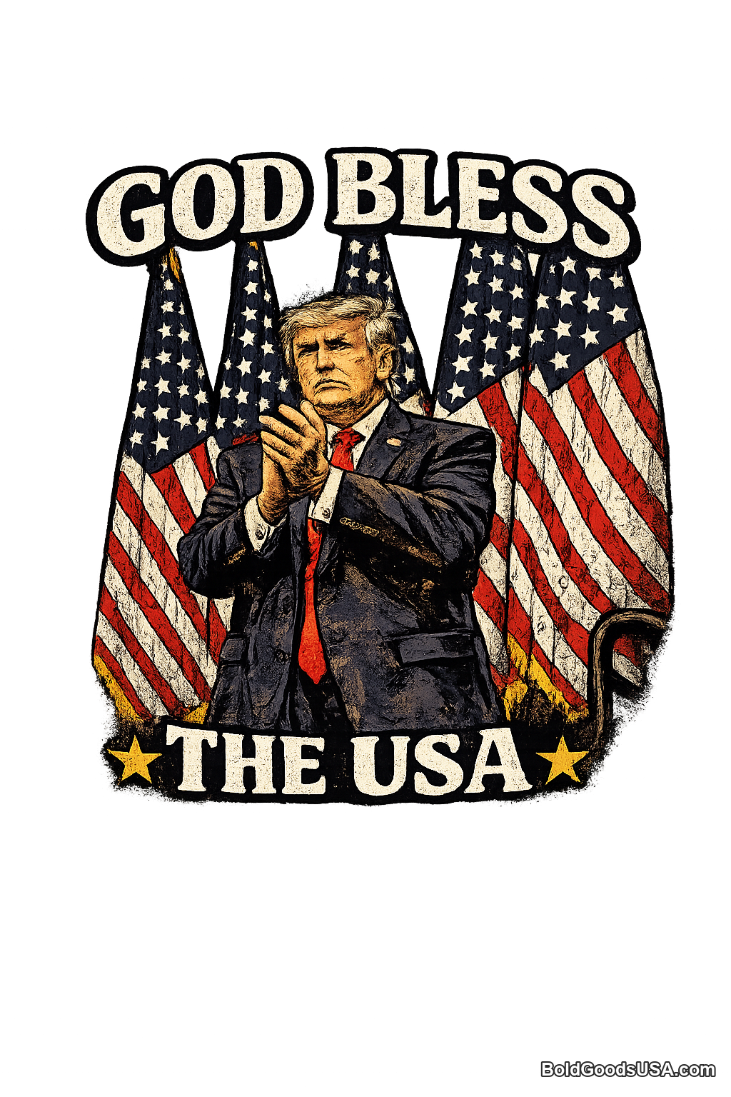 God Bless The USA – Patriotic Graphic T-Shirt | Front Print
