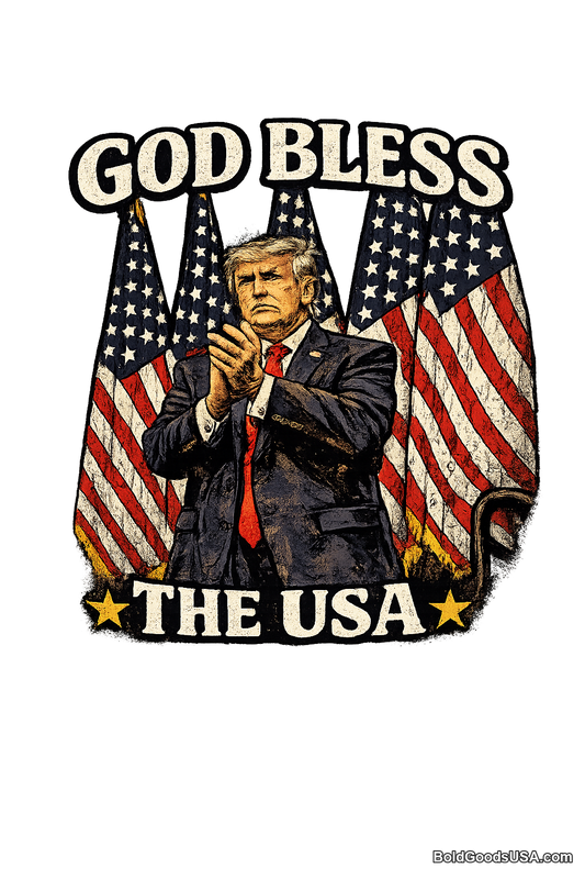 God Bless The USA – Patriotic Graphic T-Shirt | Front Print