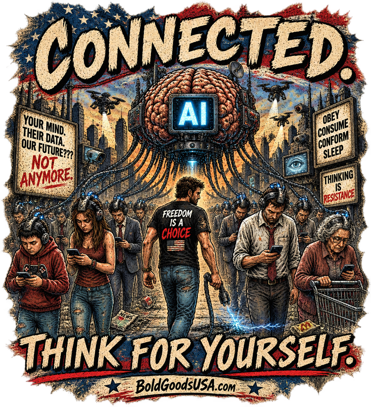 AI connected - Graphic T-Shirt | Front Print