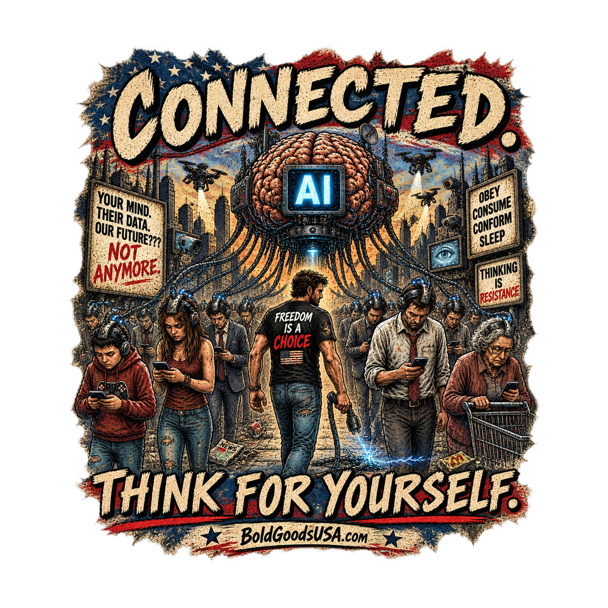 AI connected - Graphic T-Shirt | Front Print
