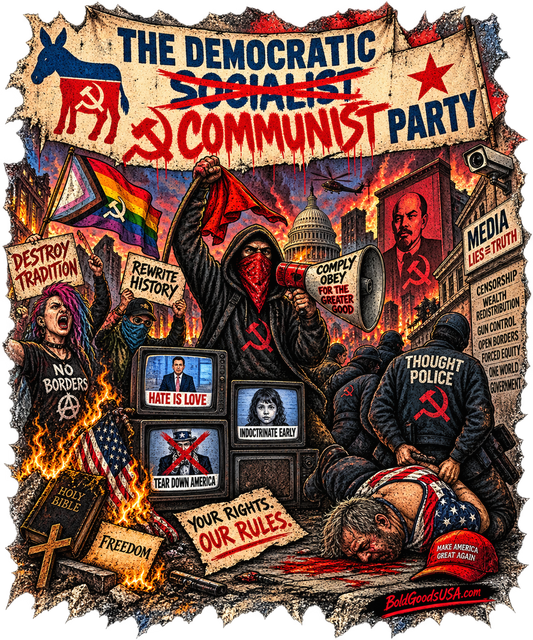 Communist Party - Front Print + Sleeve Logo T-Shirt