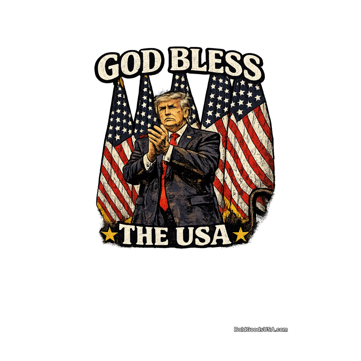 God Bless The USA – Patriotic Graphic T-Shirt | Front Print