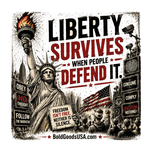 Freedom Isn't Free - Front Print + Sleeve Logo T-Shirt