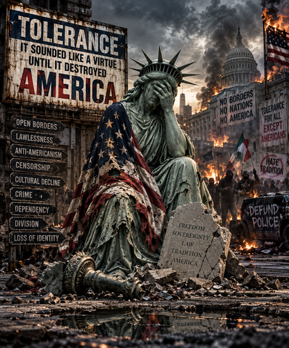 Tolerance – Political Satire Graphic T-Shirt | Front Print