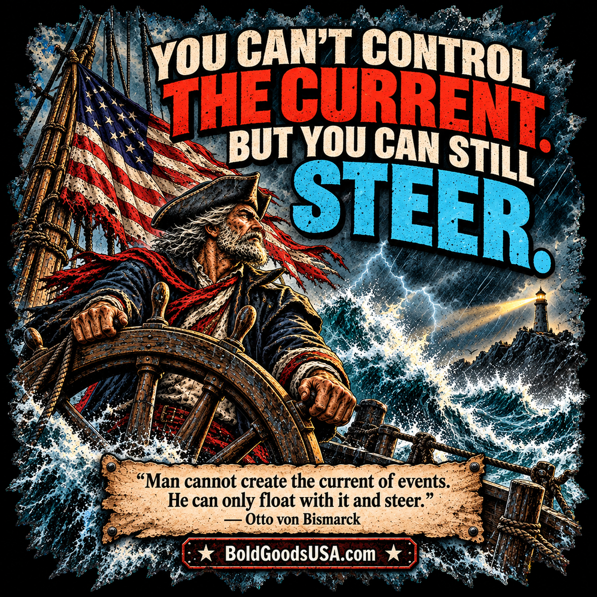 You Can’t Control the Current, But You Can Still Stee – Political Satire 11 oz / 15 oz Mug